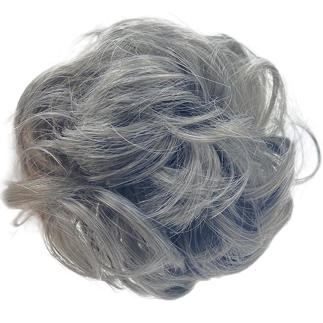 Extensión de moño desordenado con clip de garra, rizado, ondulado, sintético con clip para mujer, postizo recogido (mezcla negra y gris)