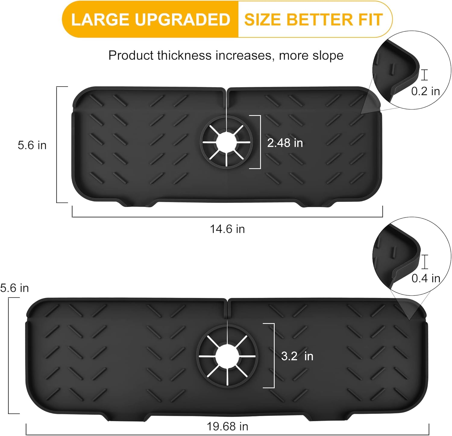 Protector contra salpicaduras para fregadero de cocina, bandeja de silicona para atrapa goteo, soporte de esponja de cocina, tapete protector