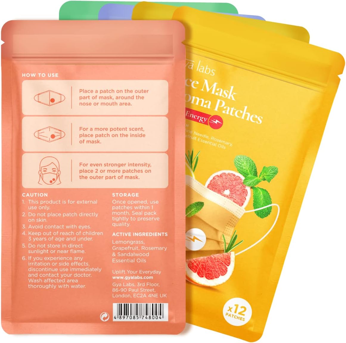 Gya Labs Paquete combinado de calcomanías aromáticas para máscaras  100% puro aceite esencial natural calcomanías de aromaterapia para refrescar el