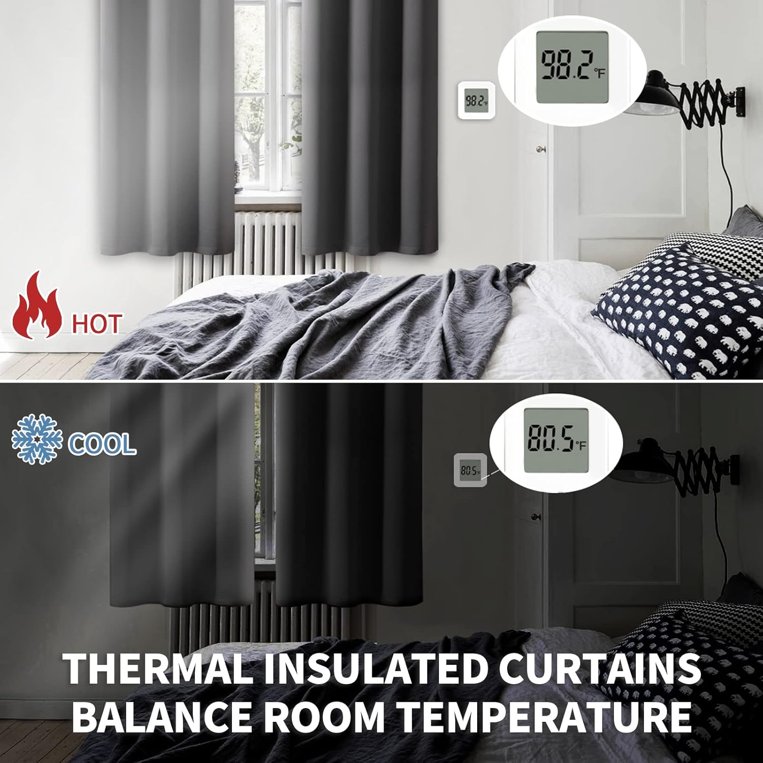 Cortinas BGment opacas, con ojales, 2 paneles