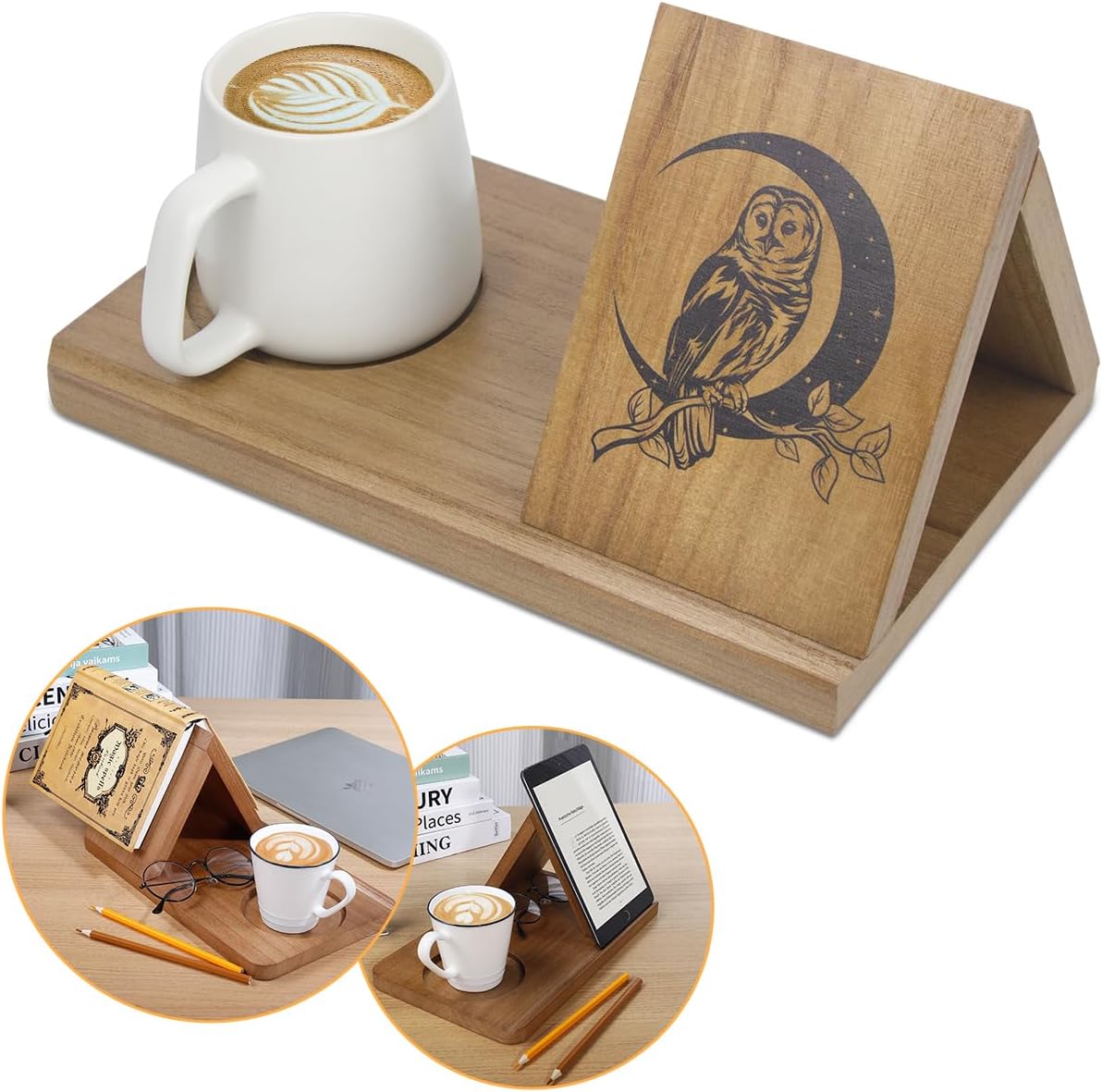 Estantería pequeña, soporte triangular para libros, mini reposamanos cortos de madera, estantería simple para dormitorio, mesita de noche, oficina,
