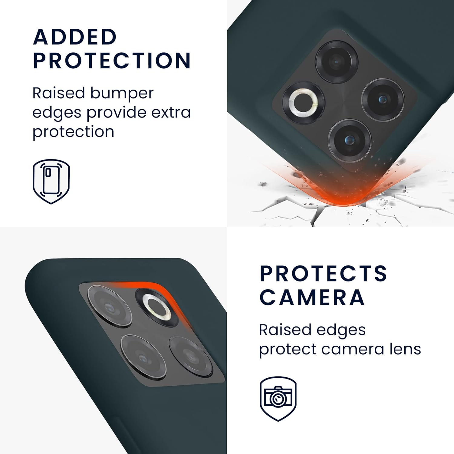 kwmobile Funda compatible con OnePlus 10T 5G – Funda protectora de silicona TPU suave y delgada – Pizarra oscura
