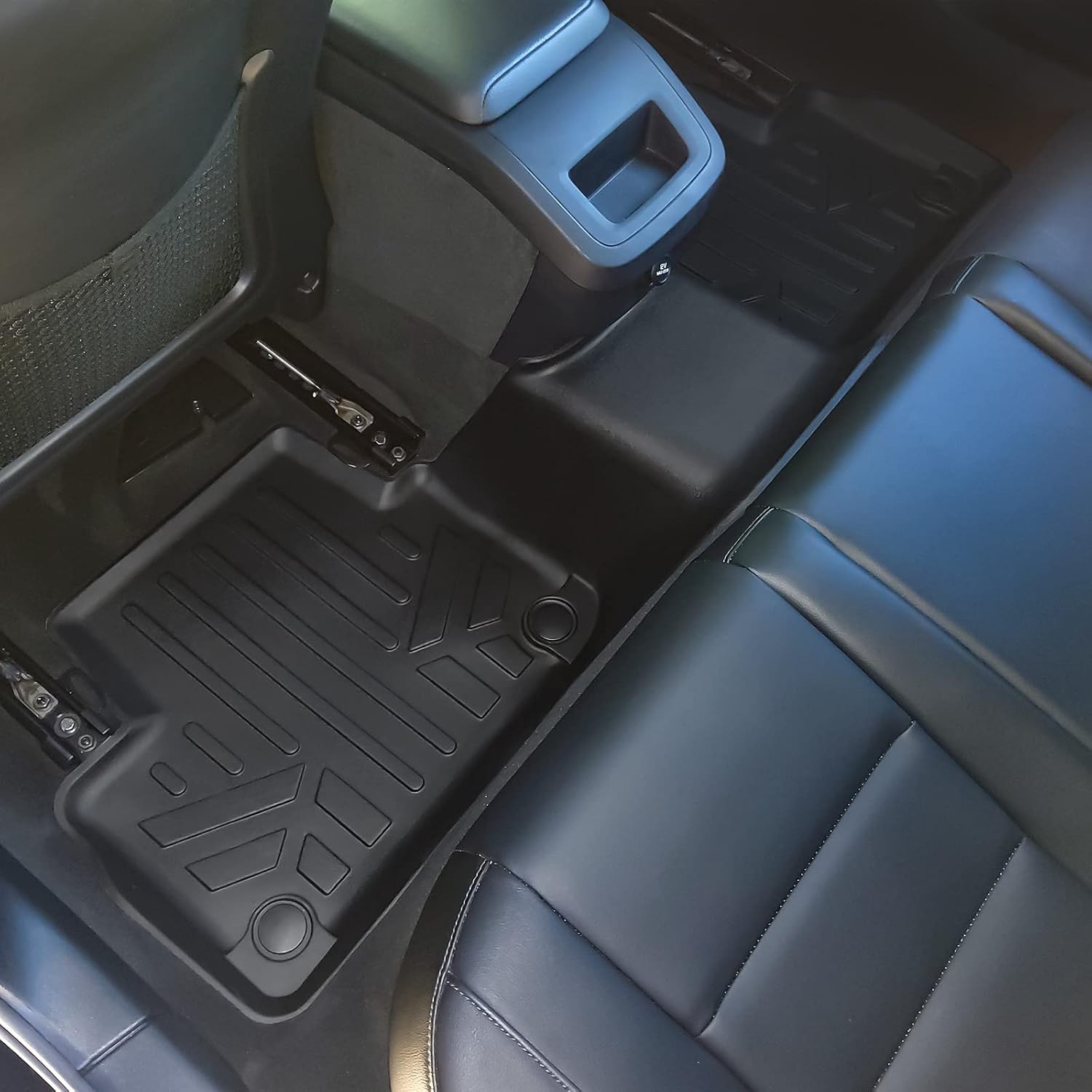 SMARTLINER Juego de alfombrillas negras de 2 filas de protección para todo tipo de clima, compatible con Volvo S60 2019-2023 (no es compatible con