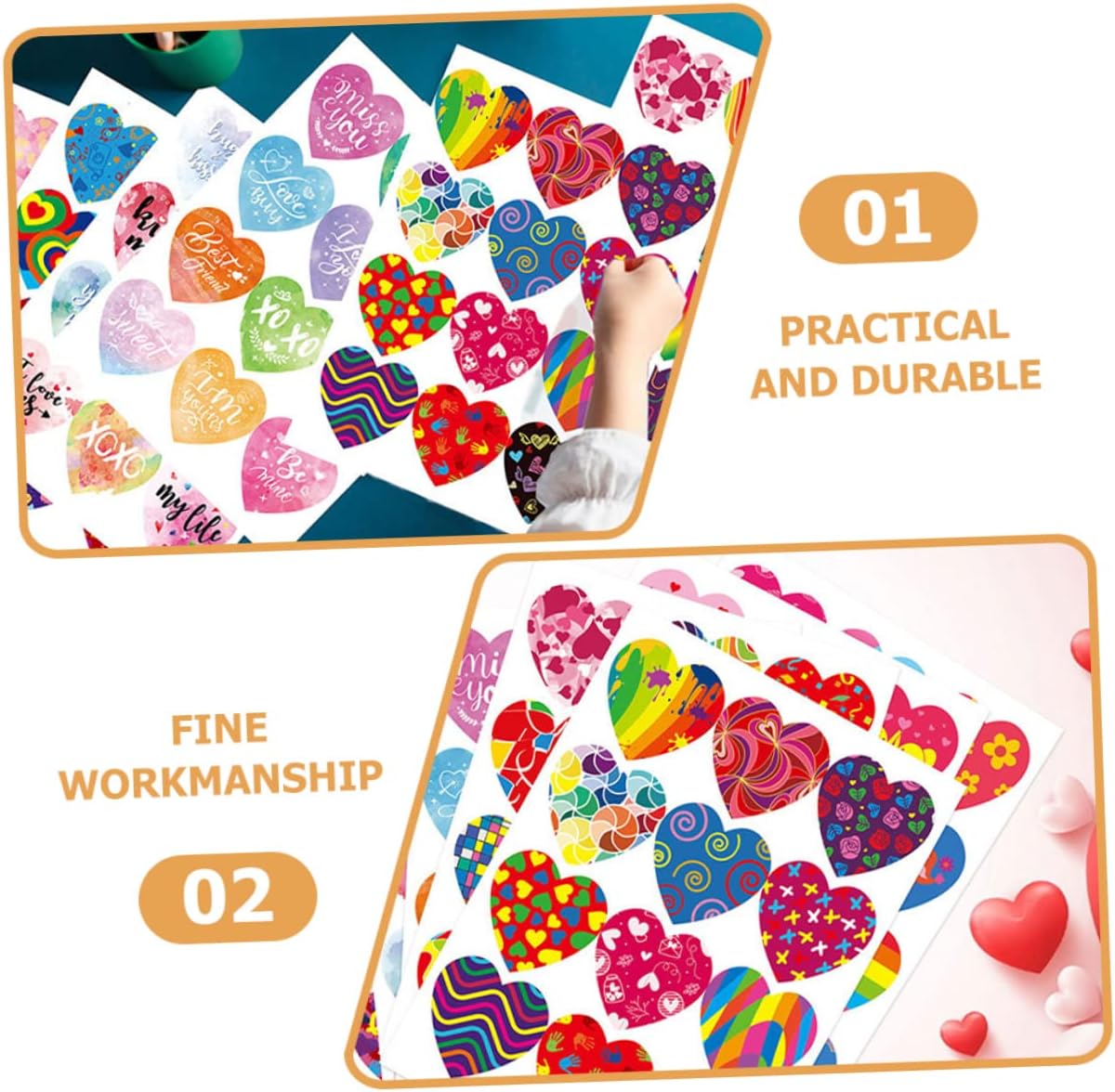 STOBOK 32 Sheets Heart Envelope Sticker Heart Stickers Colorful Heart Labels Valentines Day Stickers Gay Pride Gift Stickers Adhesive Envelop