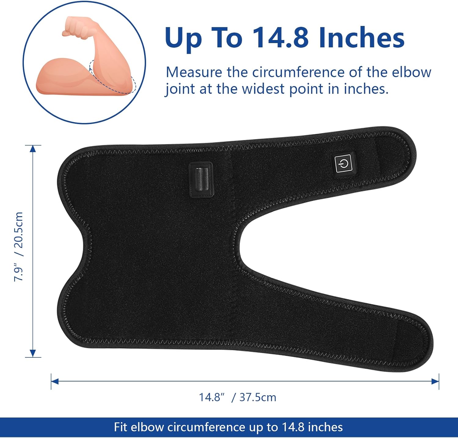 Almohadilla térmica para codo, codera, terapia de calor y frío para brazo, almohadilla térmica eléctrica para tendinitis, temperatura de 3 niveles y