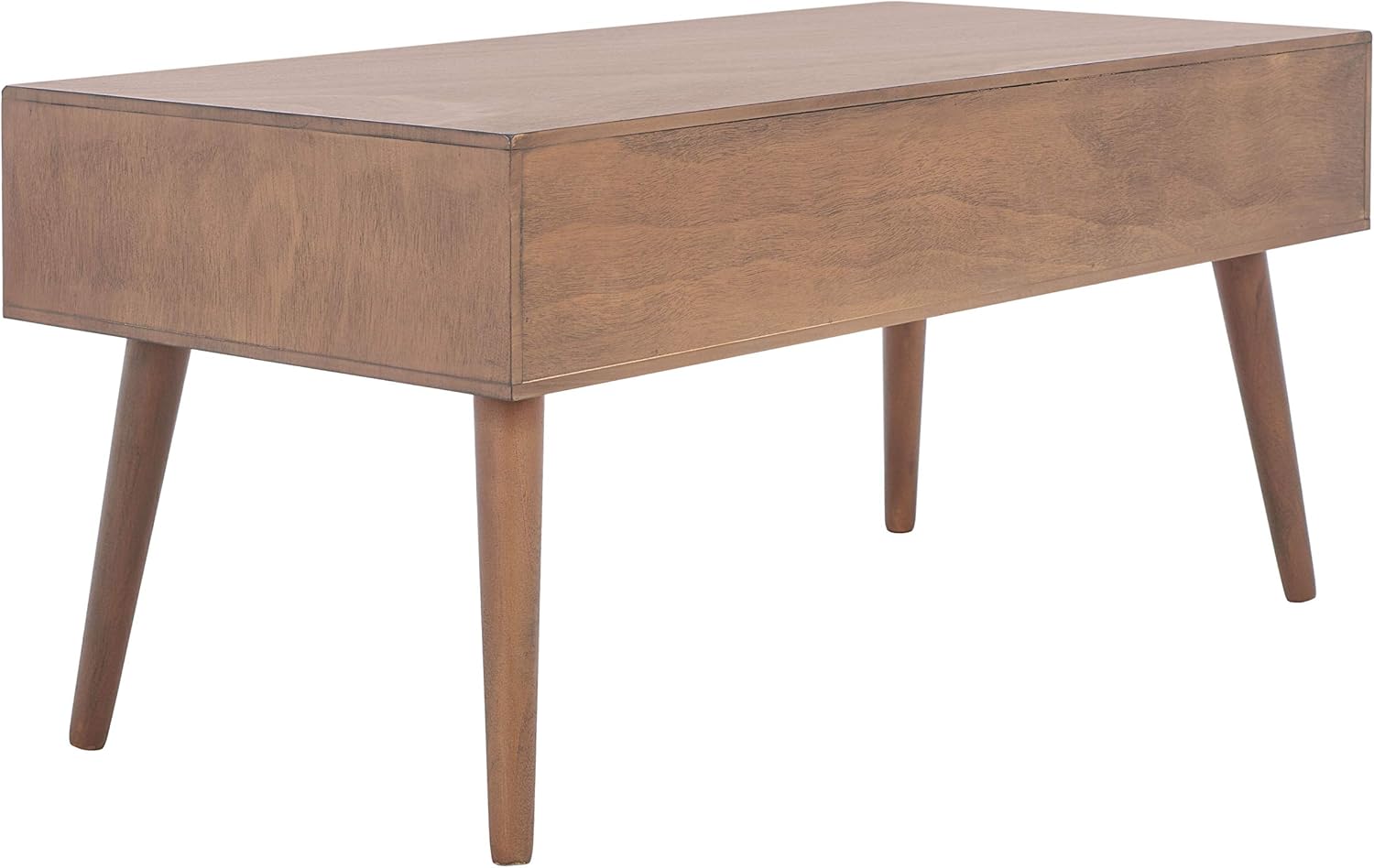 Safavieh Home Collection Mozart Mid-Century – Mesa auxiliar rectangular con 2 cajones, color marrón, 0