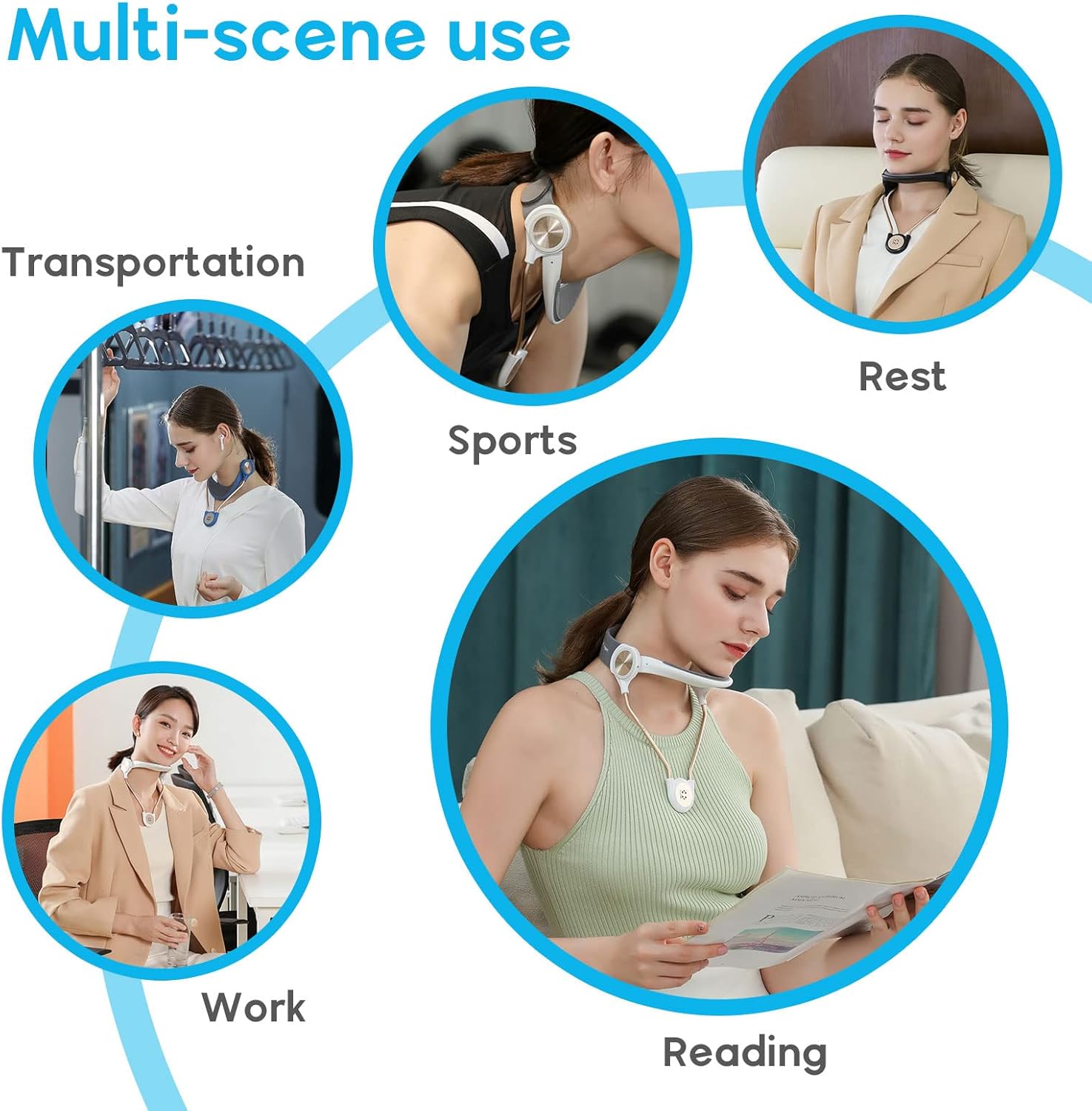 Soporte para el cuello, soporte ajustable para el cuello, estirador cervical, dispositivo de tracción cervical, corrección de presión de columna