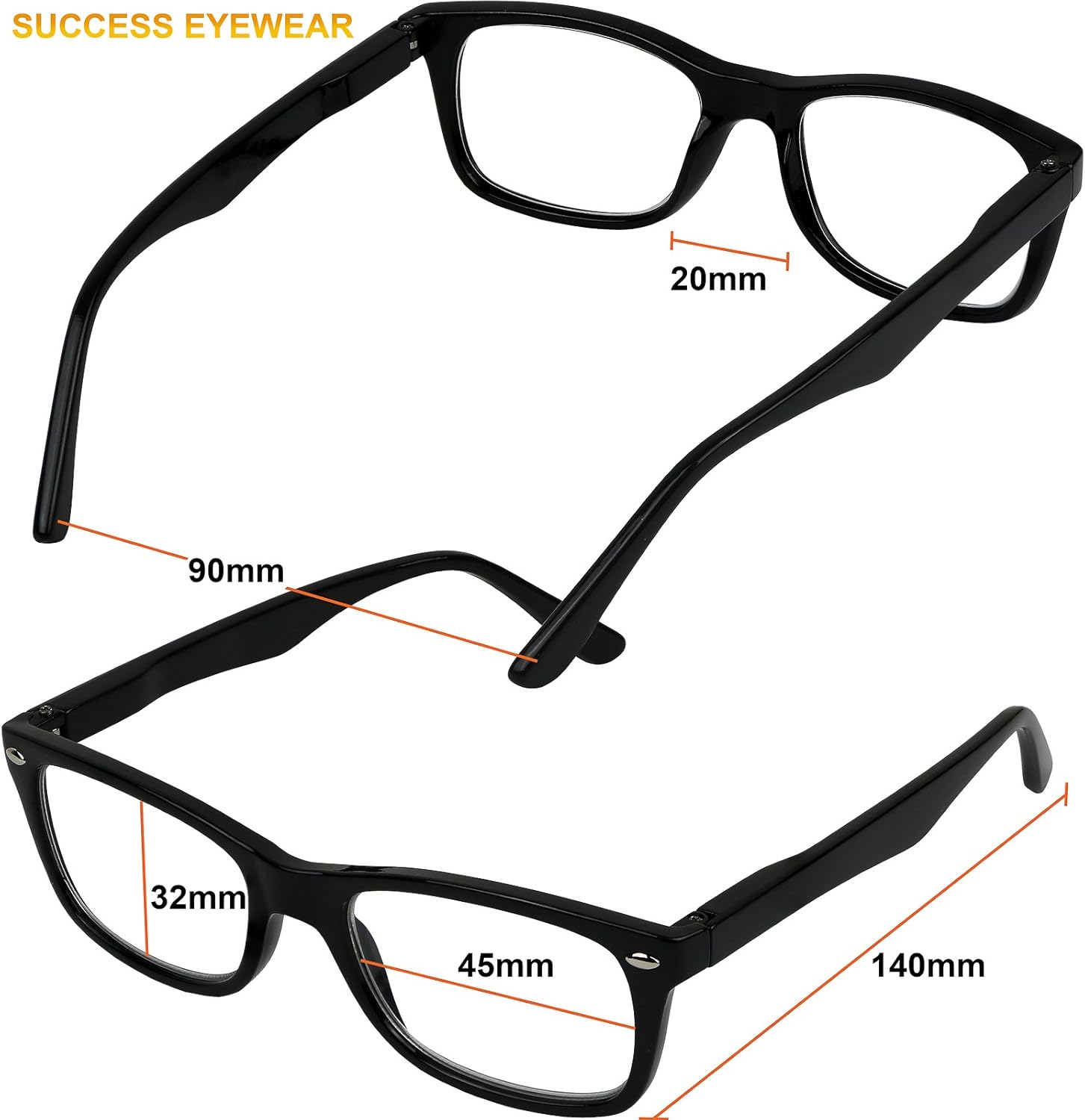 Juego de 4 lentes de lectura con bisagras para hombres y mujeres