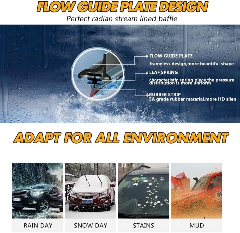 Limpiaparabrisas de vehículo compatible con Subaru Impreza de 24 pulgadas + 16 pulgadas 2008-2011, limpiaparabrisas de gel de sílice,