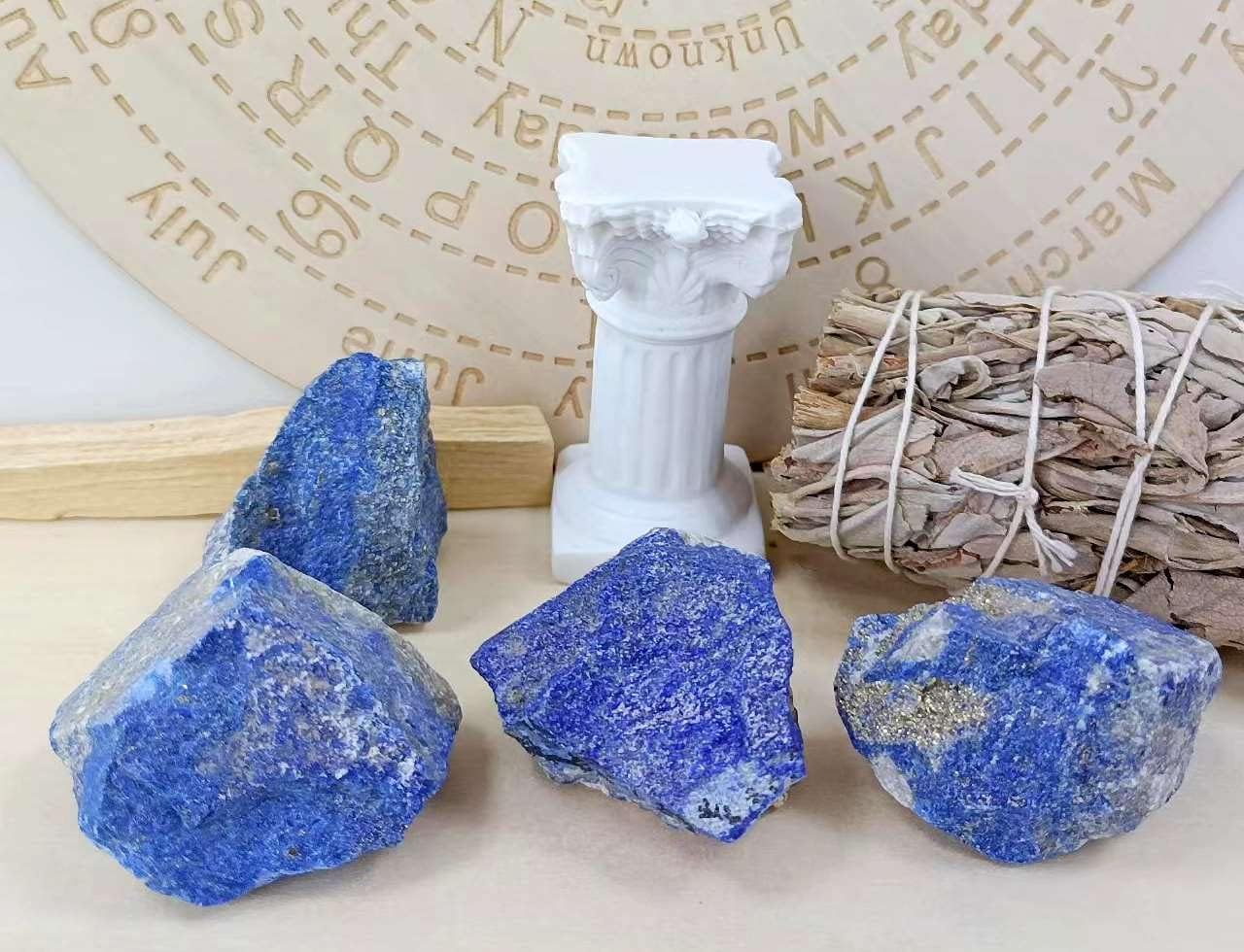 Piedras naturales de lapislázuli de 1 libra y 2 pulgadas, cristales crudos grandes, piedras preciosas curativas a granel para curación de reiki,