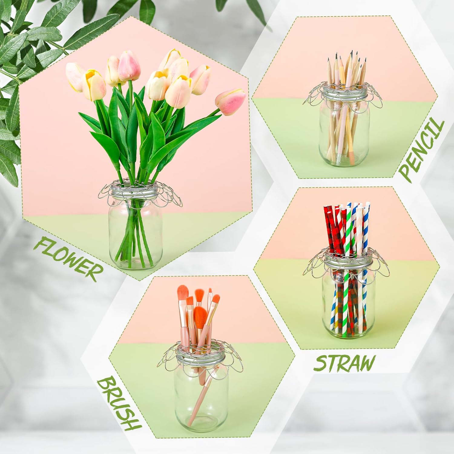 Ziliny 6 piezas de soporte para arreglos florales de alambre de rana de flores, herramienta de arreglo de flores, tapa de inserción de flores de