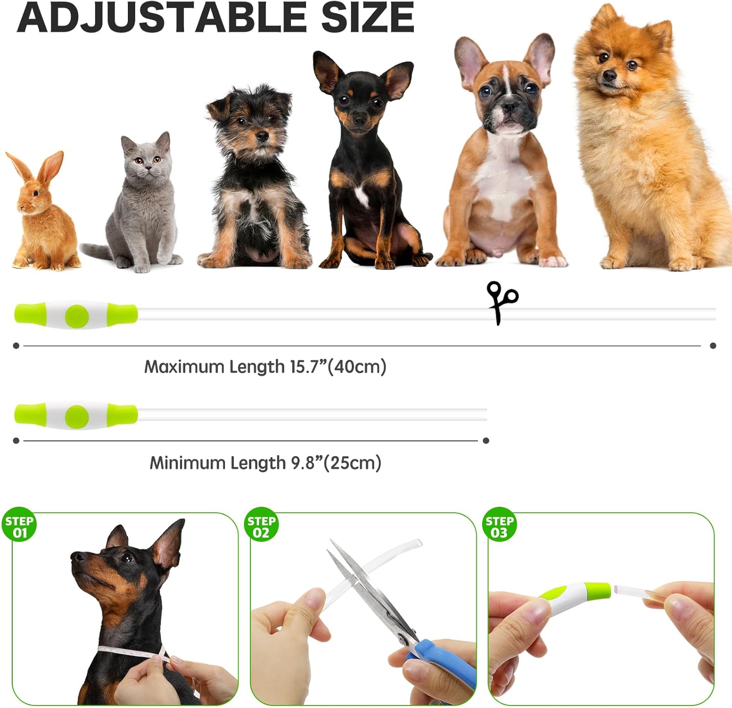 BSEEN Collar de perro iluminado  Collar de perro LED recargable a prueba de lluvia  Collar de mascotas brillante de TPU para perros pequeños y gatos