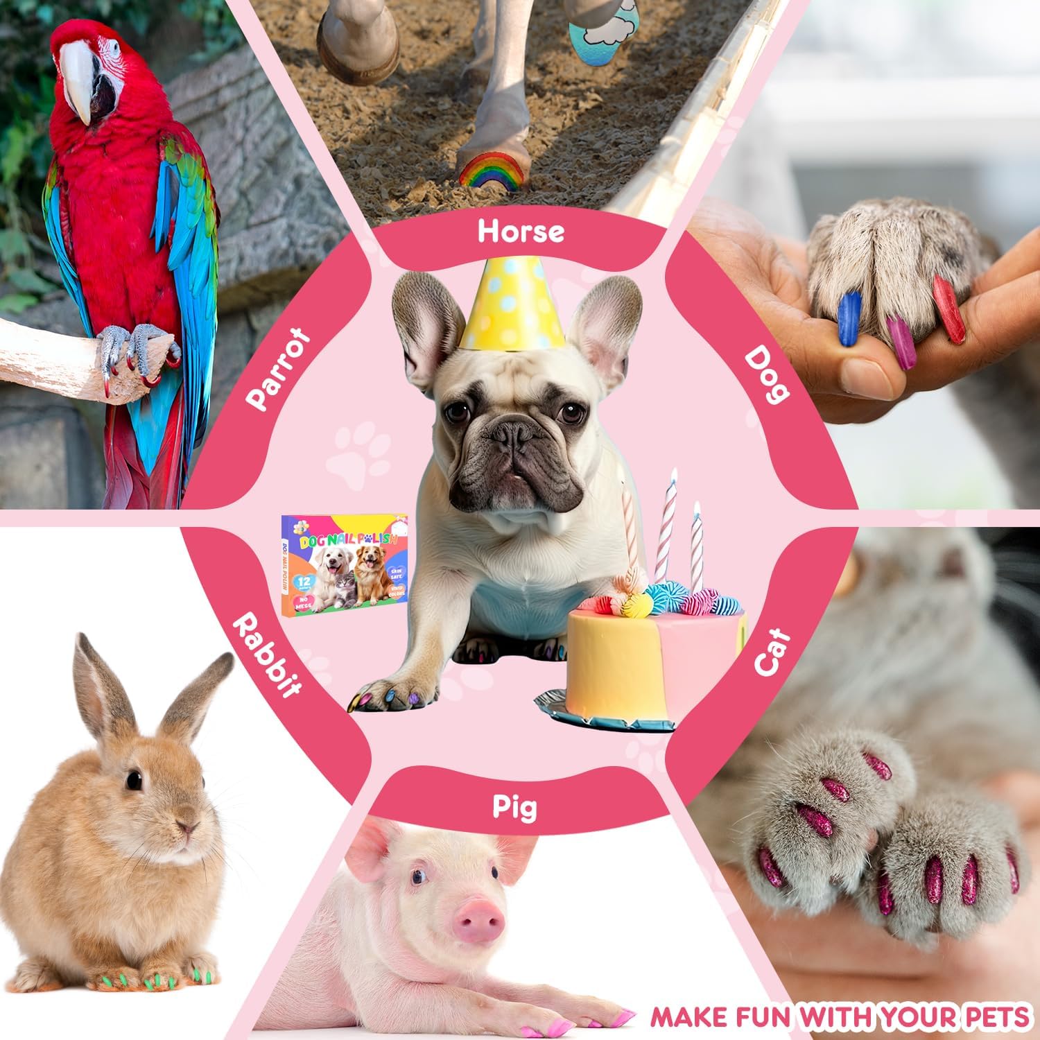 Bolígrafos de esmalte de uñas para perros, de secado rápido, juego de esmaltes de uñas de 15 colores para perros para hacer tú mismo con estilo arte