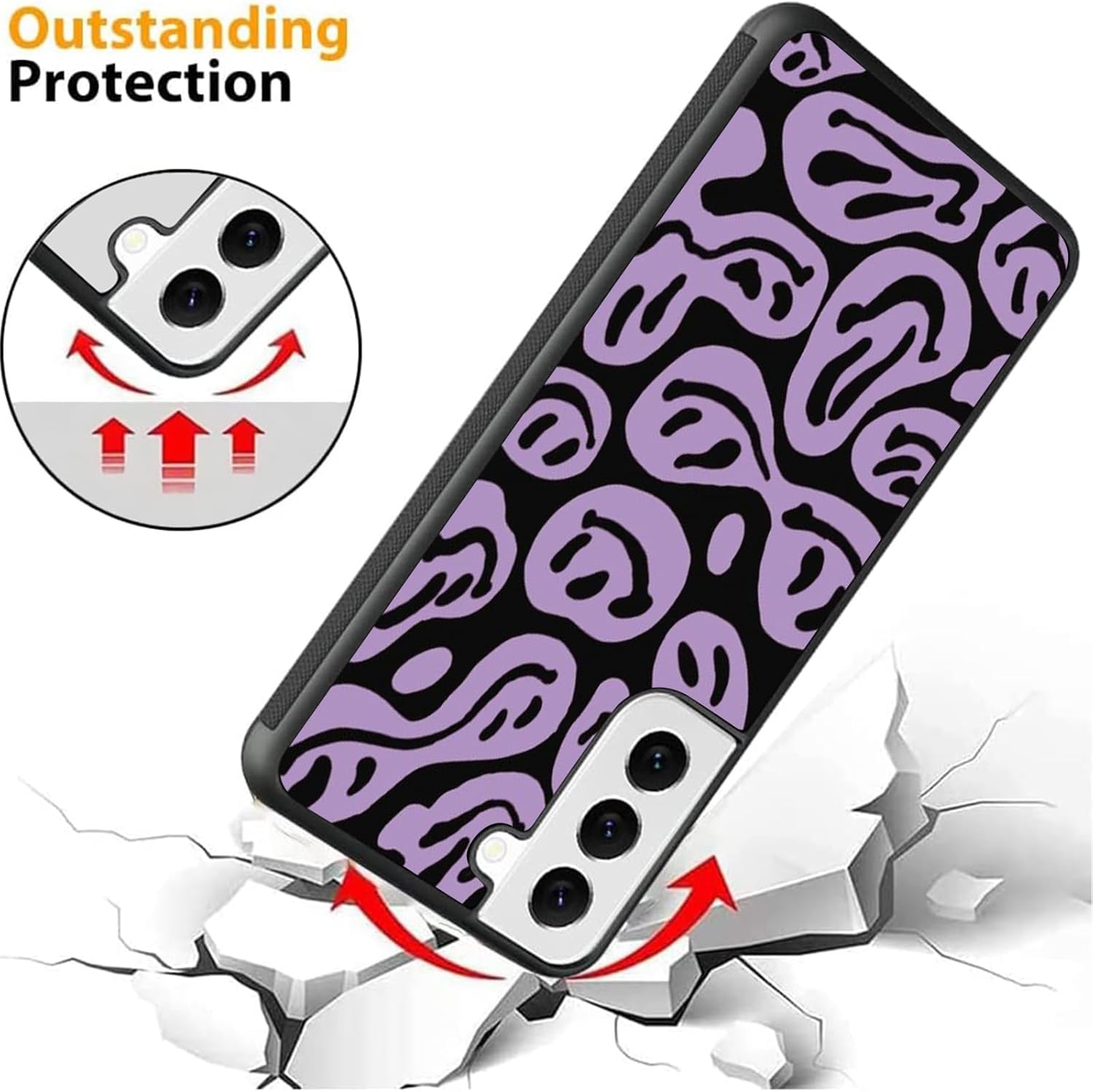 Bonita funda para Samsung Galaxy S22 Ultra para niñas y mujeres, diseño hippie Indie, suave TPU parte trasera dura, a prueba de golpes,