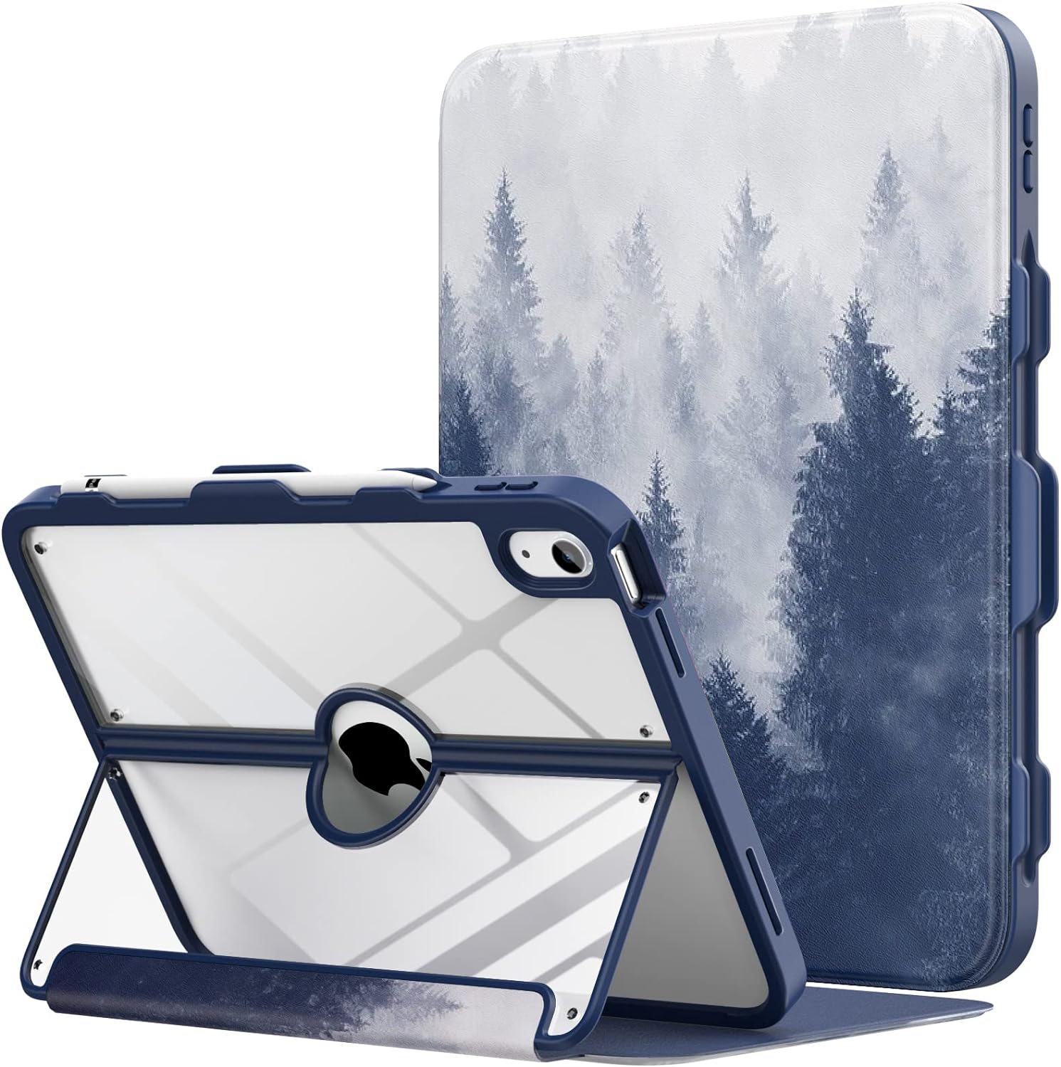 MoKo Funda para iPad de 10 generación con soporte para lápices, funda para iPad de 10 generación 2022 de 10.9 pulgadas, protector de pantalla