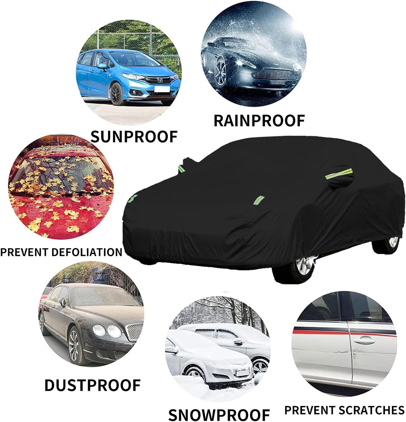 Ajuste personalizado para cubierta de auto Volvo, impermeable, para todo tipo de clima, protección UV, resistente al viento, para exteriores (para