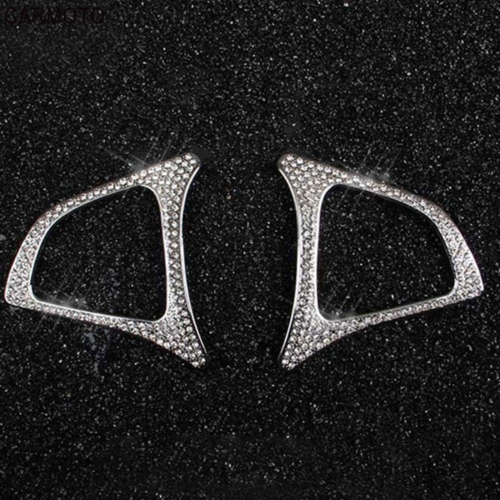 Bling Crystal Diamond Trim – Cubierta de marco de botón de volante para A B C E GLK GLA CLA Clase Interior Lentejuelas decorativas