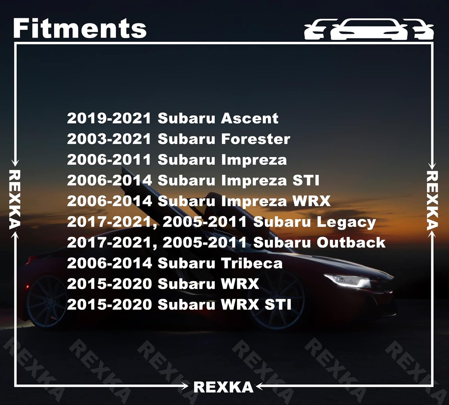 Rexka 20 piezas de guardabarros, balancines, guarniciones, retenedores con sellador para Subaru 909130088 909130109 Ascent Forester Impreza Legacy