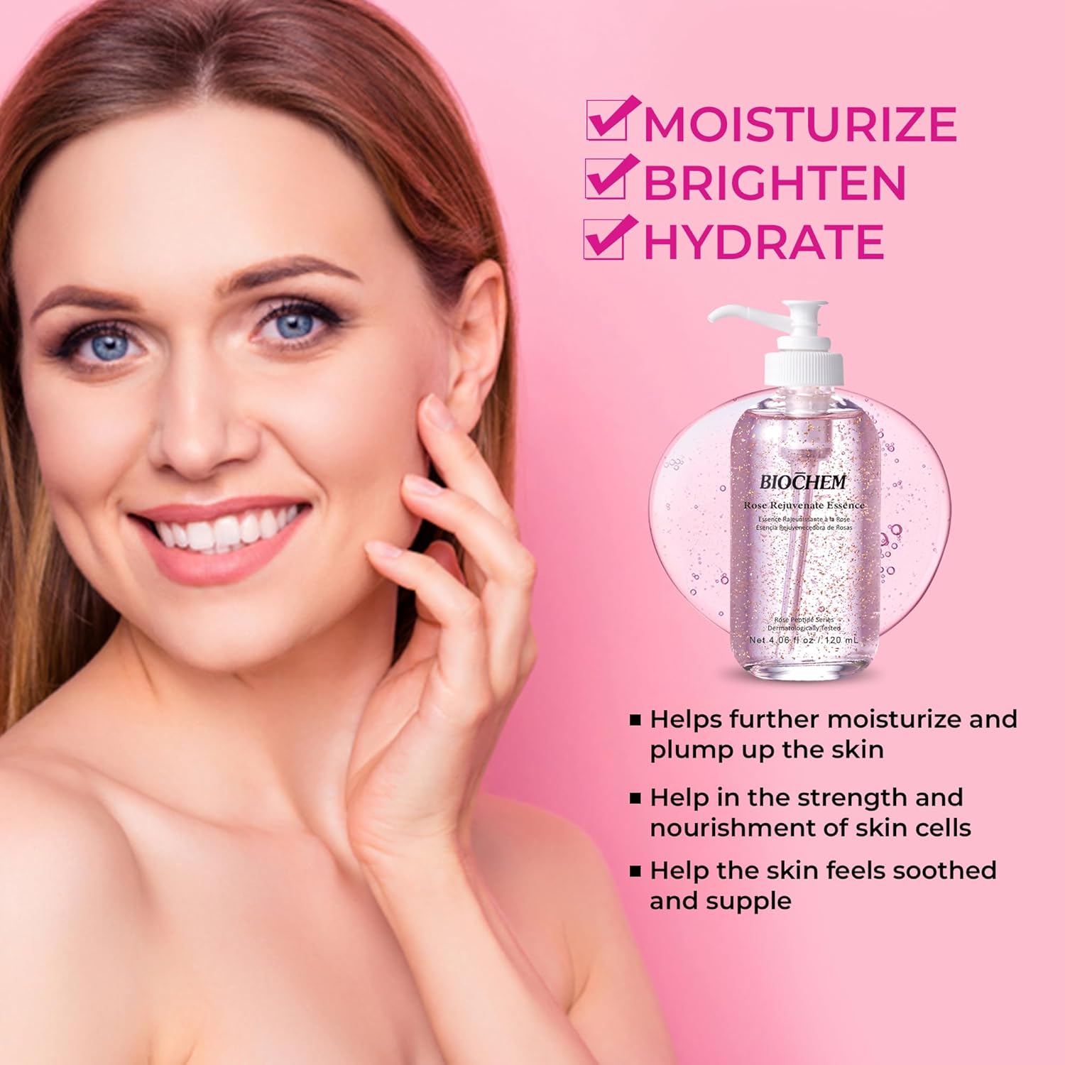 Rose Rejuvenate Essence – 4.06 fl oz  4.1 fl oz Esencia facial antienvejecimiento