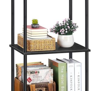 melos Estantería de 3 niveles, estantería clásicamente alta, organizador de almacenamiento, estante moderno para dormitorio, sala de estar y oficina melos Estantería de 3 niveles, estantería clásicamente alta, organizador de almacenamiento, estante moderno para dormitorio, sala de estar y oficina