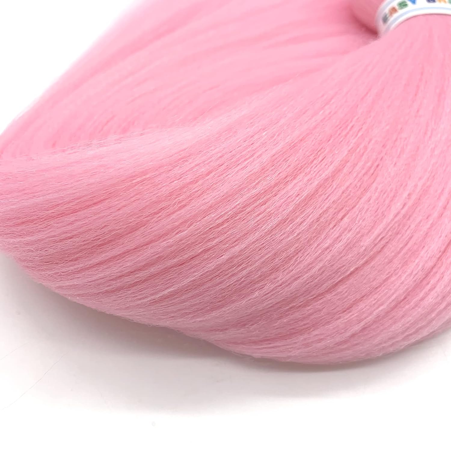 Gozill Cabello trenzado rosa preestirado caja trenzas Kanekalon pelo humano 30 pulgadas