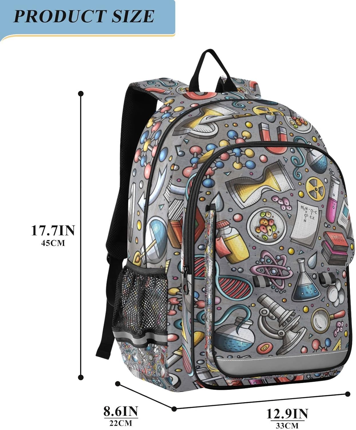 Glaphy Mochila con rayas reflectantes, Ciencia Educativa, Mochilas Daypack