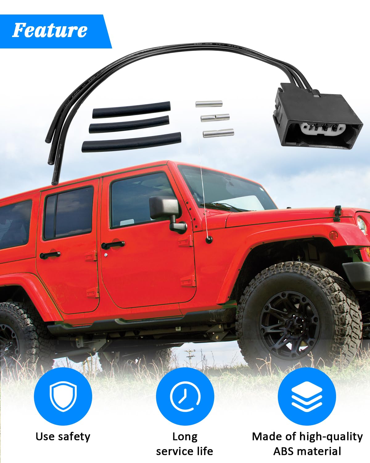 Arnés de conector de luz de señal de giro delantero para Jeep Wrangler JK 2007-2018, 68065016AB, 2 unidades