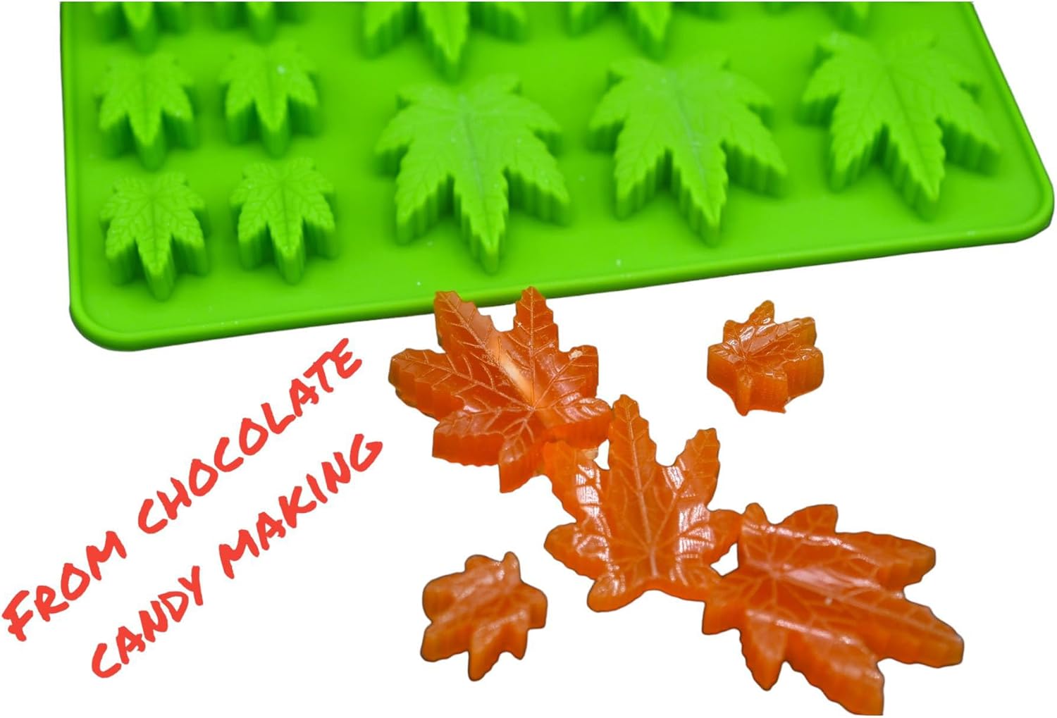 Molde de silicona para hojas, gomitas, para magdalenas, galletas, chocolate, fondant, vegetación, caramelo, polímero, arcilla, cáñamo, 3 moldes