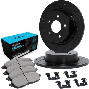 R1 Concepts Kit de frenos y rotores traseros  Pastillas de freno traseras Rotores y pastillas de freno Pastillas y rotores de freno cerámicos  Kit R1 Concepts Kit de frenos y rotores traseros  Pastillas de freno traseras Rotores y pastillas de freno Pastillas y rotores de freno cerámicos  Kit