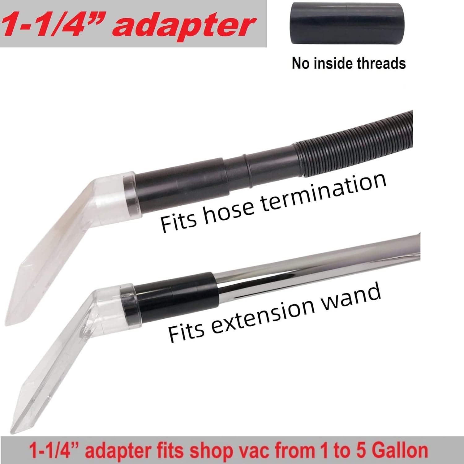 TunaMax Funciona universal con todos los accesorios extractores de aspiradoras de tienda con adaptadores de 1-14 pulgadas y 1-78 pulgadas y 2-12
