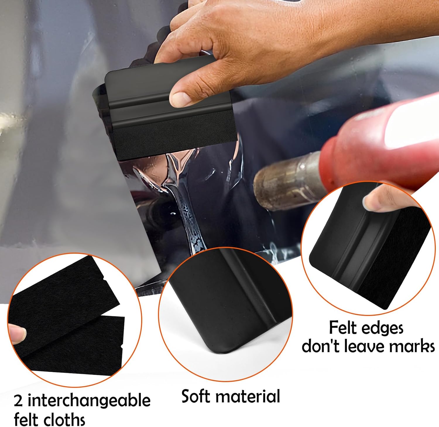 Kit de herramientas de tinte de ventana de automóvil, incluye espátula de fieltro, kit de aplicación de película para ventana, herramientas de