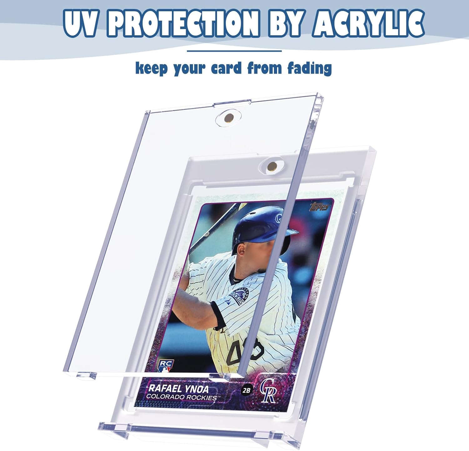 Portatarjetas magnéticos de 24 quilates para tarjetas intercambiables, tarjeteros de béisbol de acrílico de 35 puntos con 24 soportes para tarjetas,