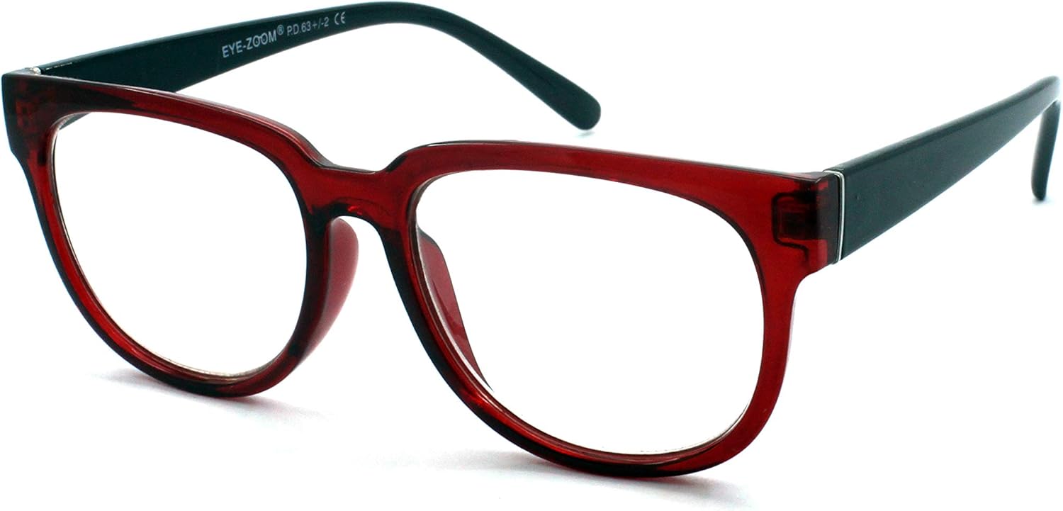 EYE ZOOM Paquete de 3 elegantes gafas de lectura con borde de cuerno para mujer