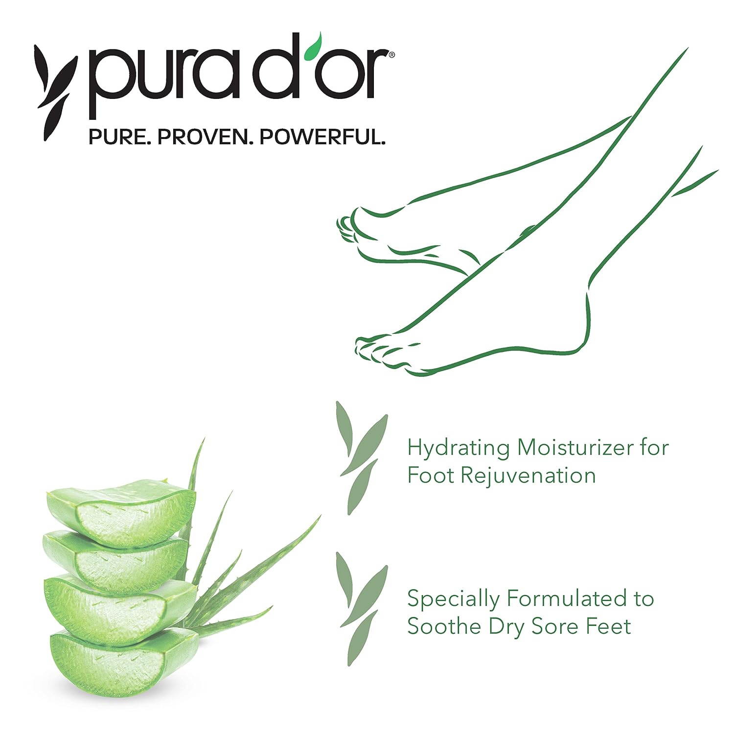 PURA D’OR FootFocus Gel orgánico de aloe vera para reparación de talón agrietado severo productos para el cuidado de los pies  Tratamiento de pies