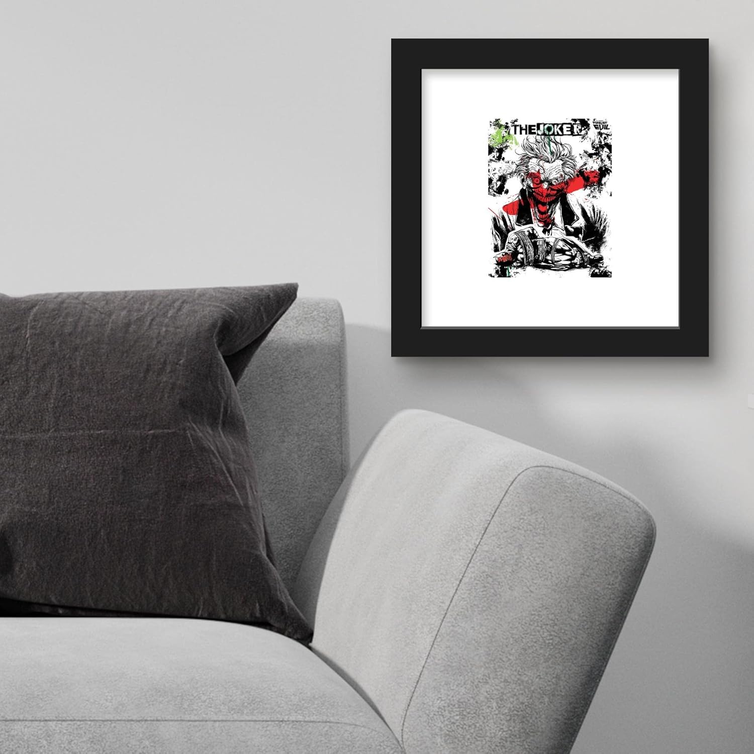 Trends International Gallery Pops DC Comics – Arte de pared de collage de Joker, versión enmarcada negra, 12 x 12 pulgadas