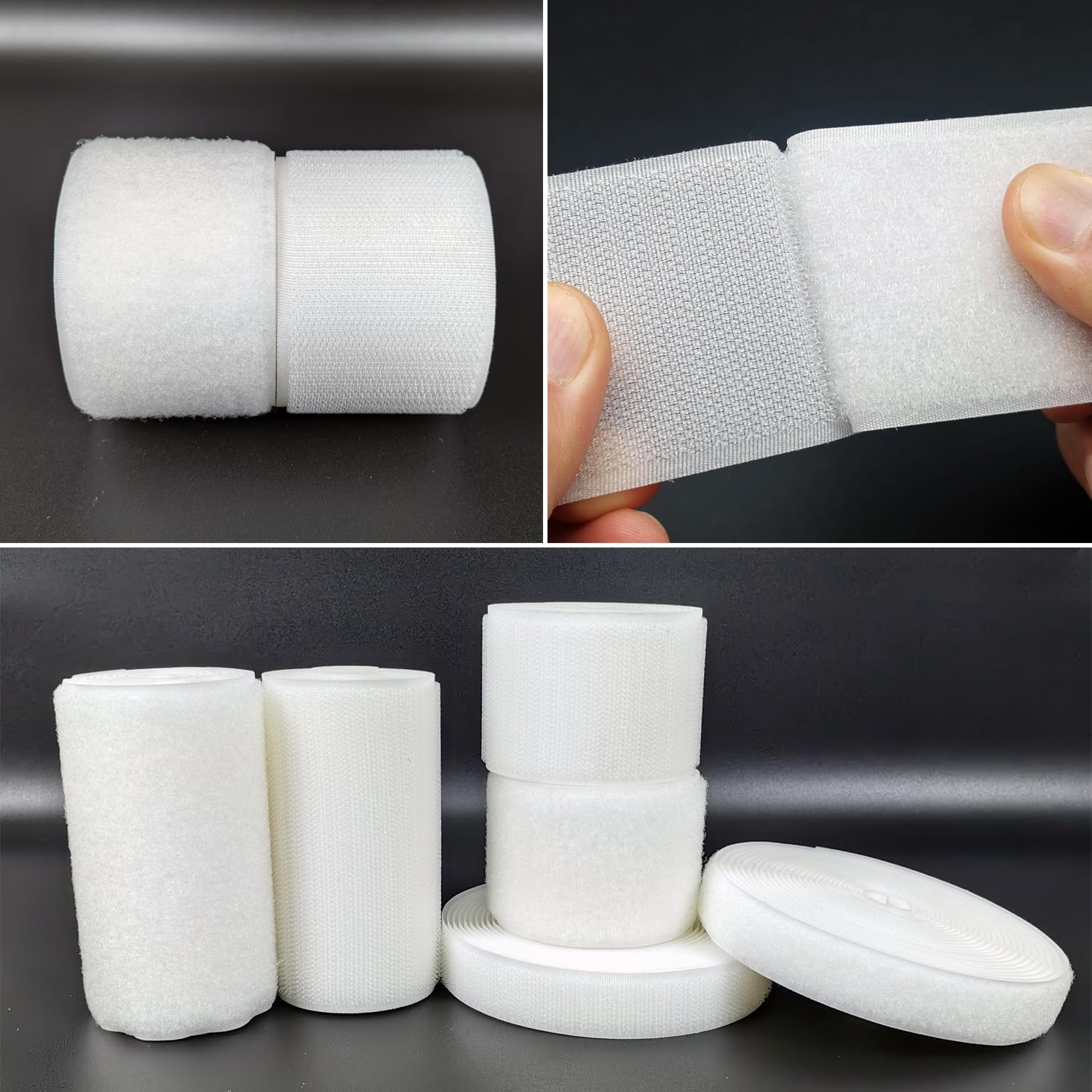 Matenf Tiras de velcro para coser, 2 pulgadas de ancho, fáciles de coser, excelente agarre, no adhesivas, cinta entrelazada, cinta de gancho y bucle