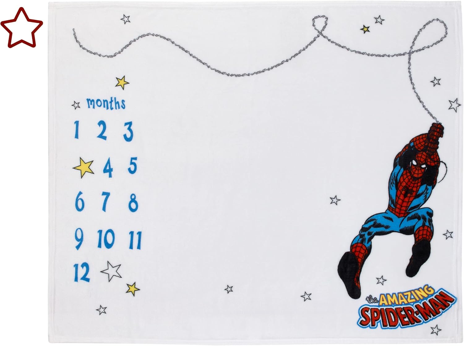 Marvel Amazing Spiderman – Manta de bebé súper suave color rojo, blanco y azul