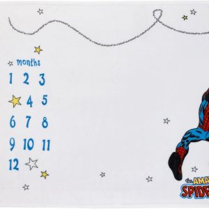 Marvel Amazing Spiderman – Manta de bebé súper suave color rojo, blanco y azul Marvel Amazing Spiderman – Manta de bebé súper suave color rojo, blanco y azul