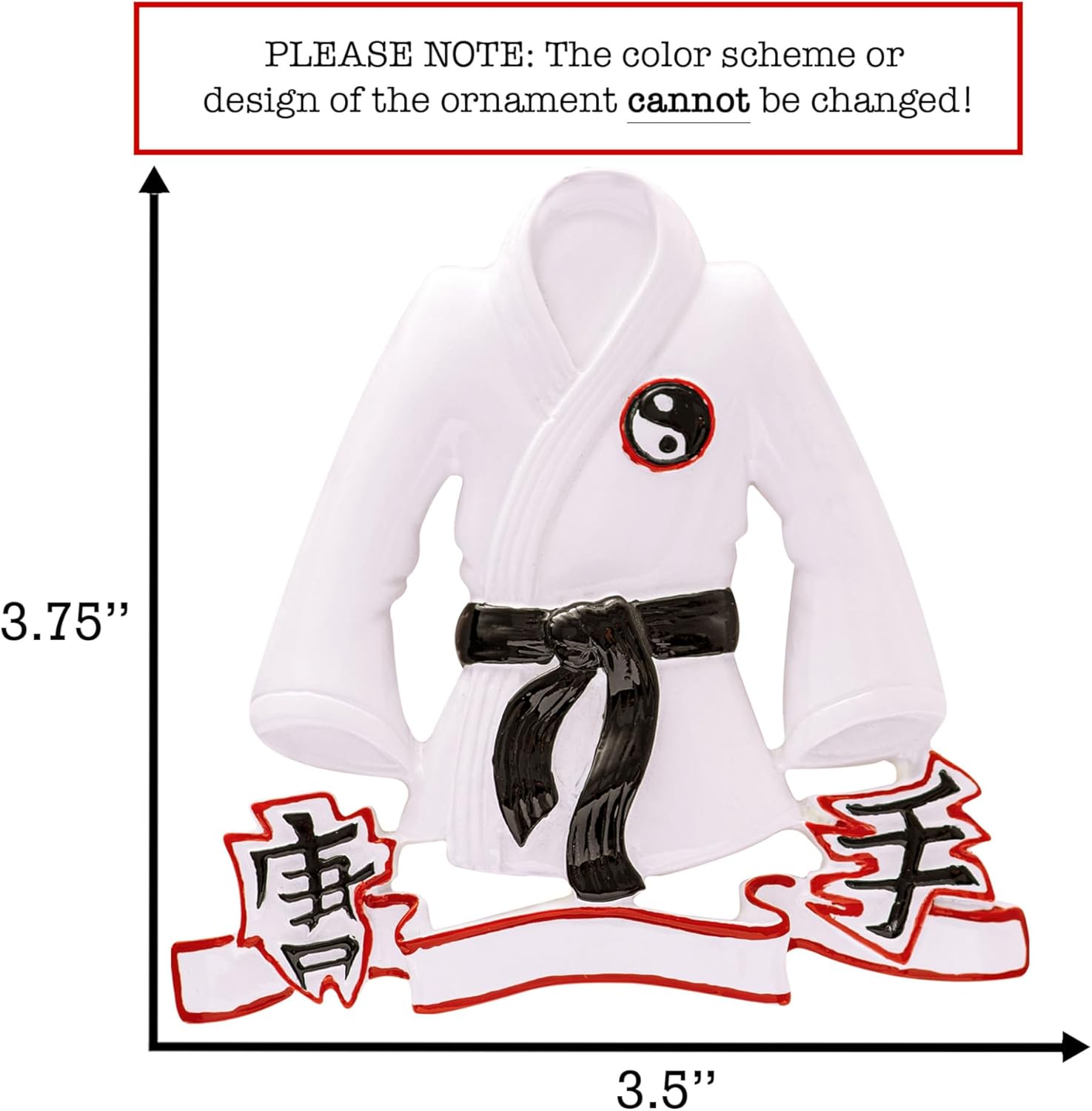 Adorno de Navidad personalizado de karate 2023  Personalización gratuita  Chaqueta de karate personalizada con cinturón negro para el árbol de