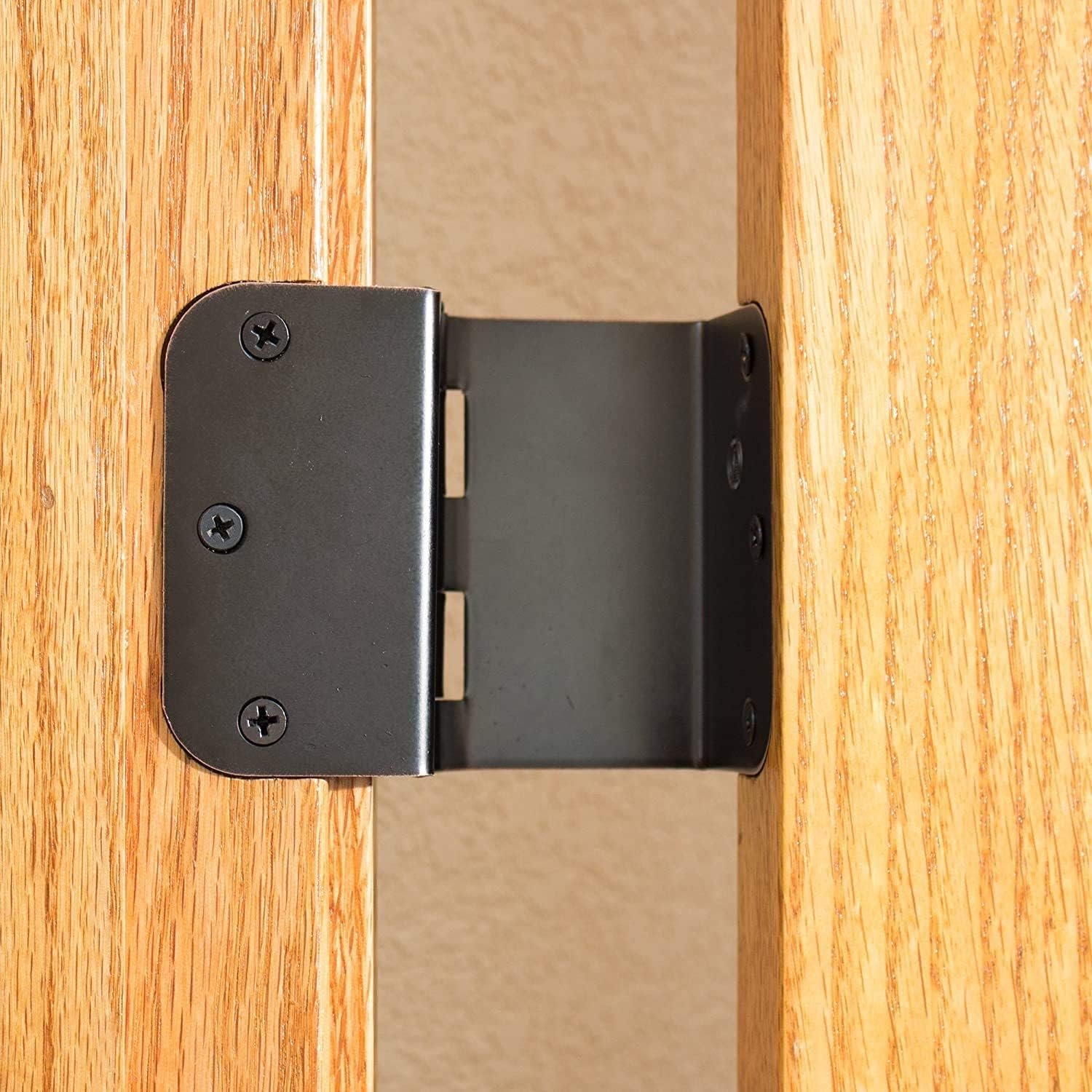 Generic Bisagra de puerta abatible transparente de 3.5 pulgadas, paquete de 3 (radio de 14 pulgadas, níquel cepillado), T2895