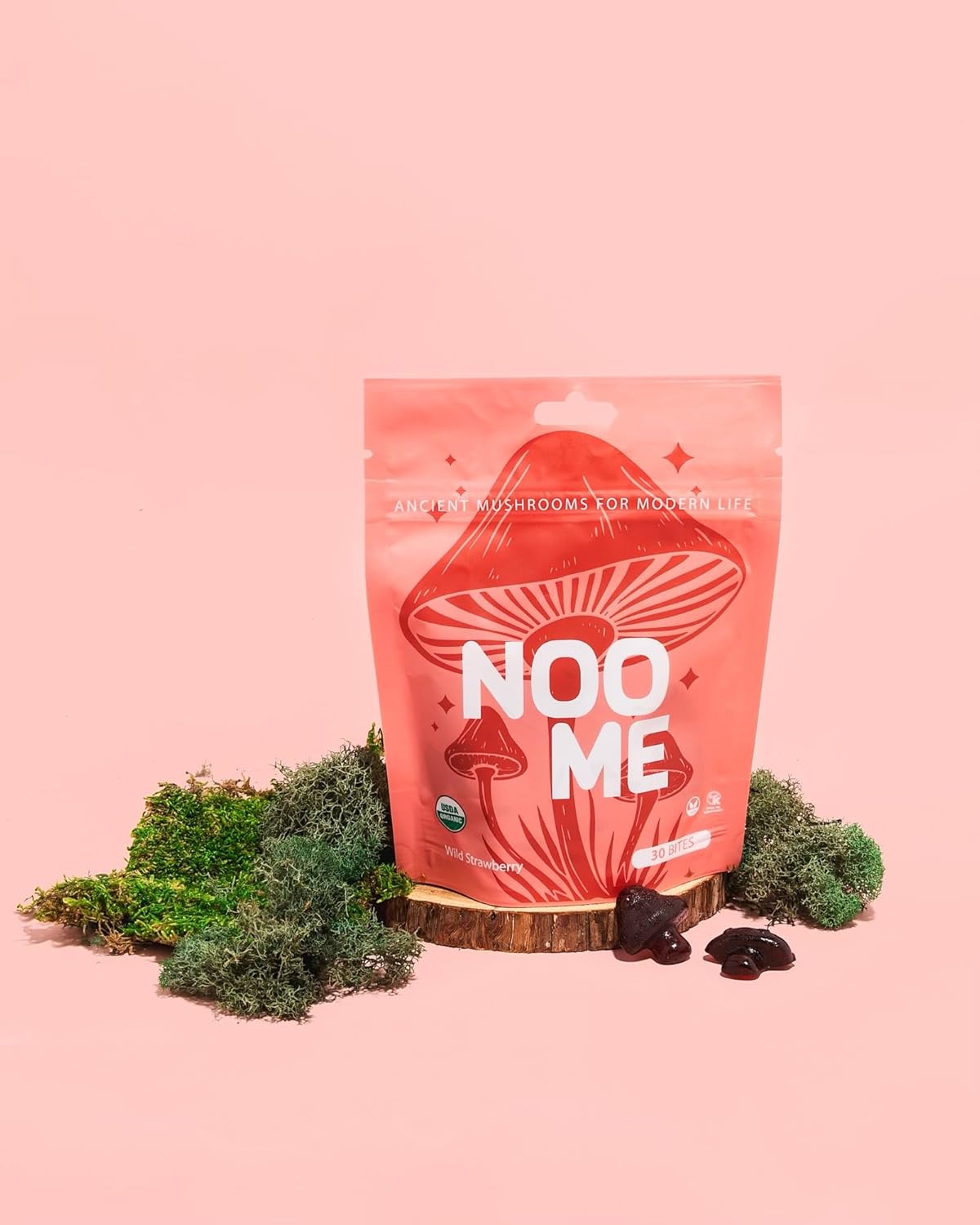 Gomitas orgánicas de hongos nootrópicos veganos Kosher 30ct Daily Bites