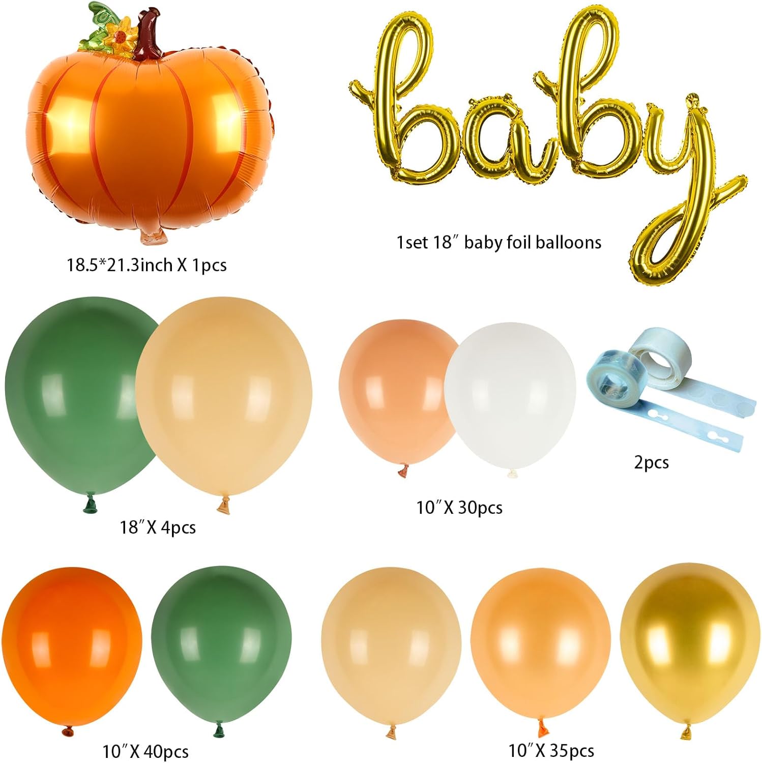 Kit de guirnalda de arco de globos de otoño, 18 pulgadas, 10 pulgadas, 5 pulgadas, retro, verde, naranja quemado, dorado, decoraciones de otoño para