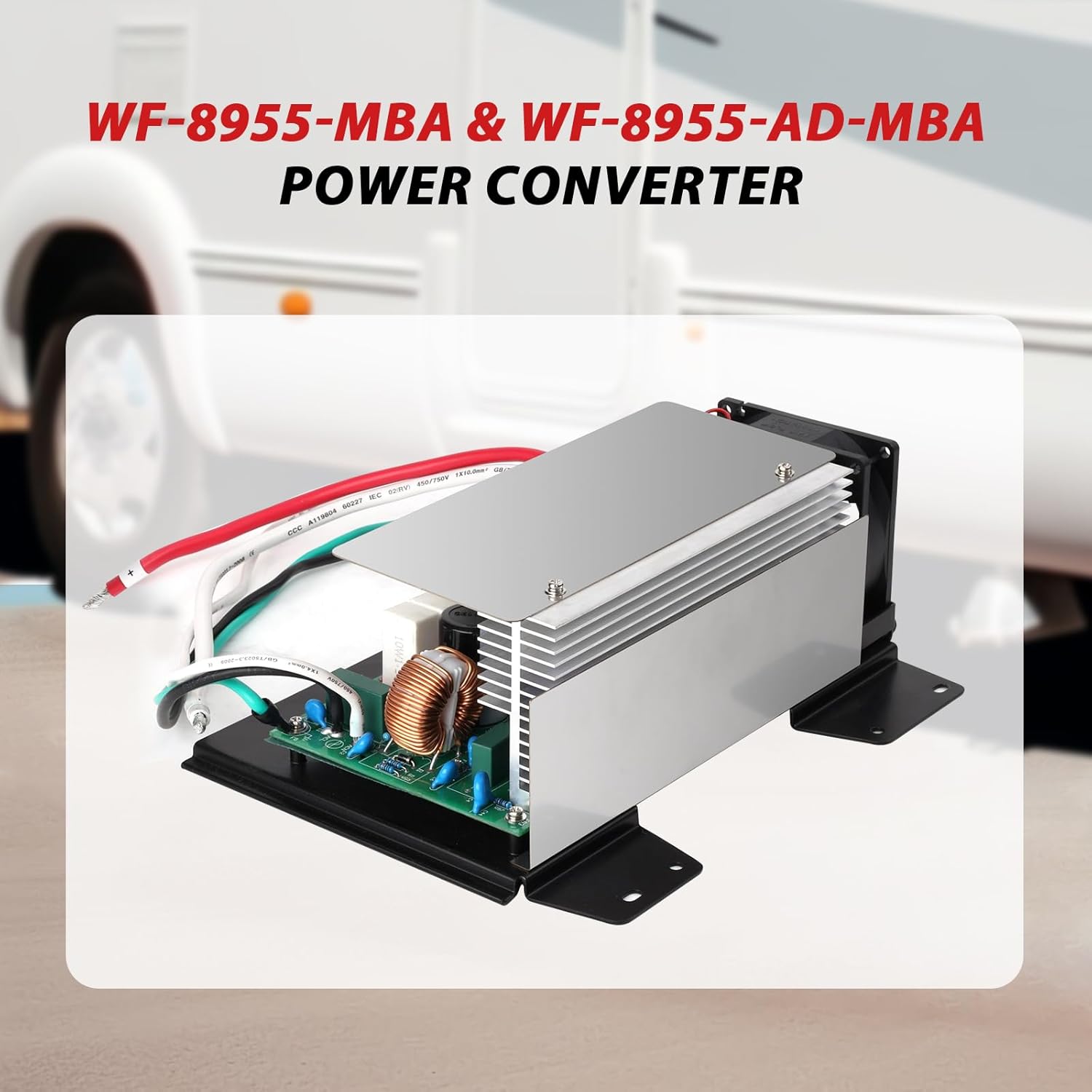 WF-8955-MBA para batería de plomo-ácido RV, 55 amperios para convertidor de potencia WF-8955PEC, carga inteligente de tres etapas de 13.6V,