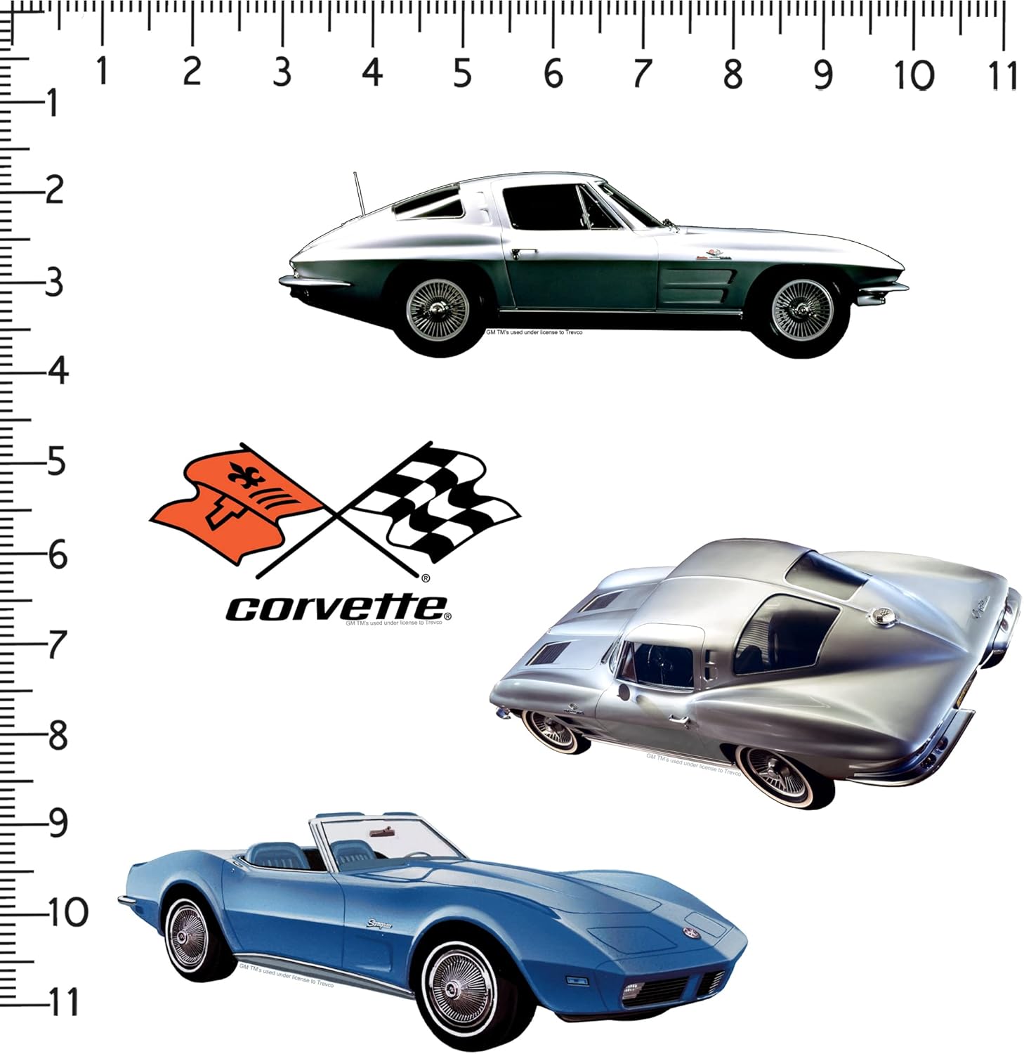 Chevrolet Corvette – Paquete variado de calcomanías grandes para automóvil, para laptop, botella de agua, álbumes de recortes, tableta, monopatín,