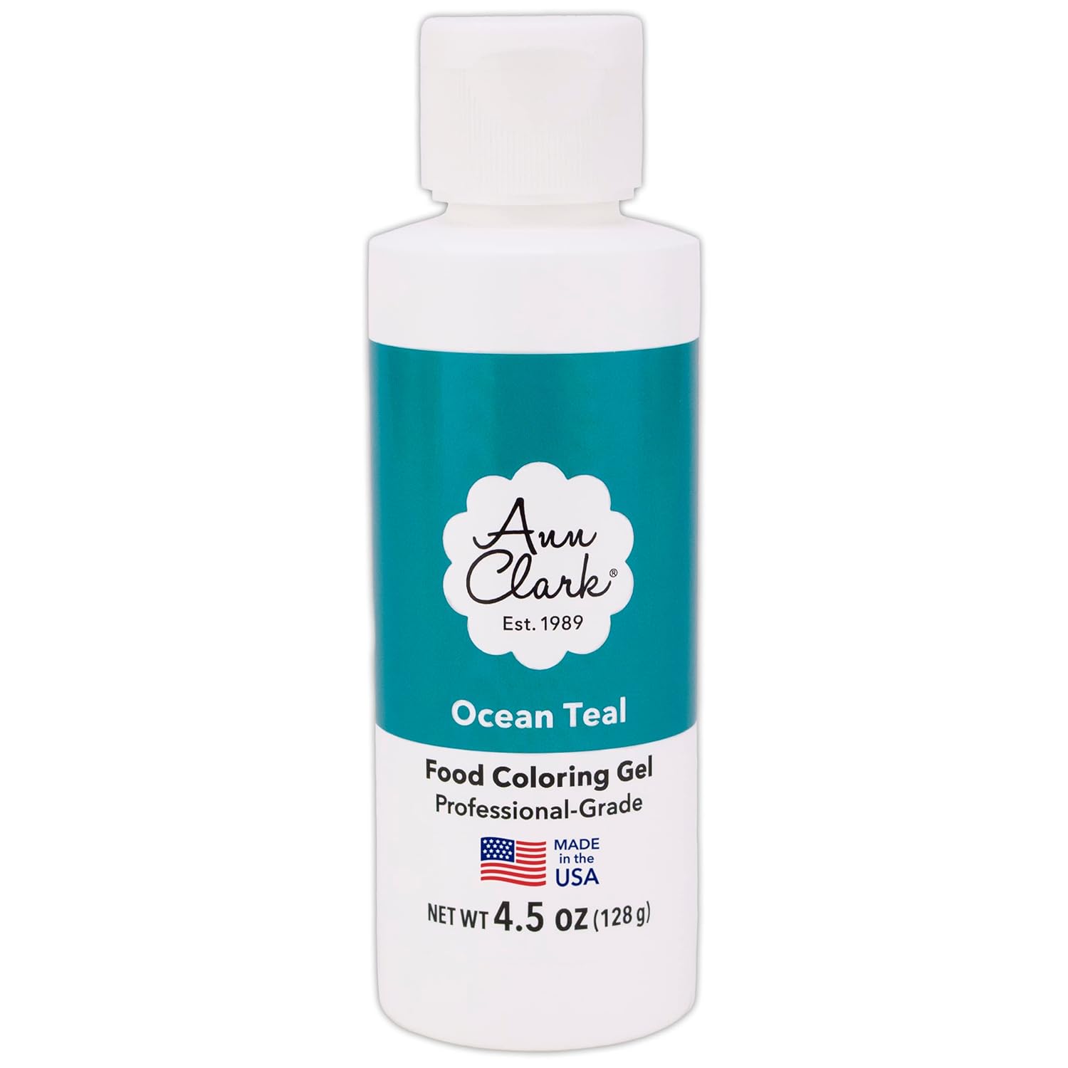 Ann Clark Ocean Teal – Gel colorante para alimentos, grande, 4.5 onzas, grado profesional, fabricado en Estados Unidos