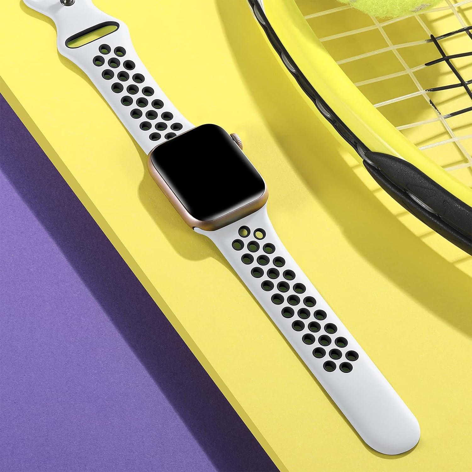 Lerobo – Correa deportiva compatible con Apple Watch 38, 40, 41, 42, 44 y 45 mm para hombre y mujer, silicona suave y transpirable, repuesto