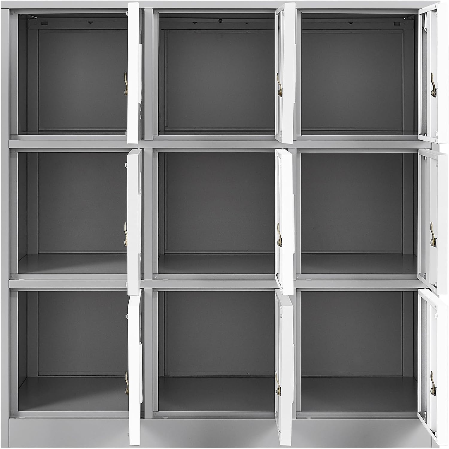 Taquillas para empleados, armario de almacenamiento de metal de 9 puertas con llaves y ranura para tarjetas, ideal para el hogar, oficina, escuela y