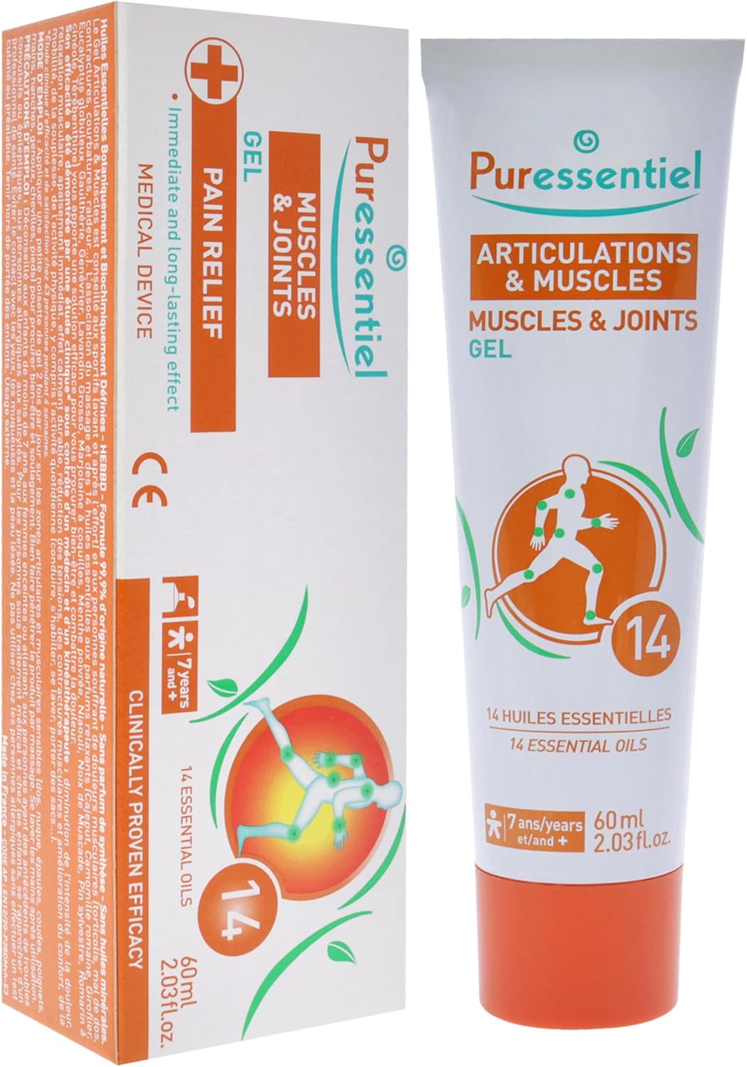 Gel de alivio articular y muscular de Puressentiel para hombres y mujeres, 2 onzas