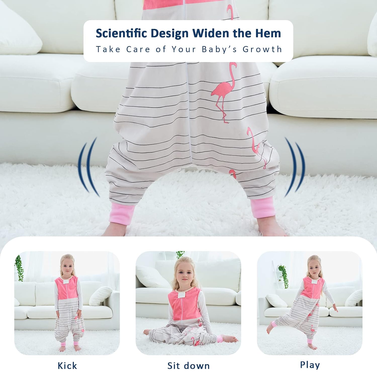MICHLEY – Saco de dormir para bebé con pies, manta de invierno y primavera para bebés