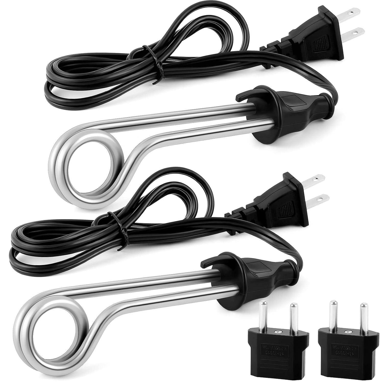 Calentador de agua de inmersión portátil de 300 W, 120240 V, accesorios de campamento eléctrico, calentador de inmersión de doble voltaje,